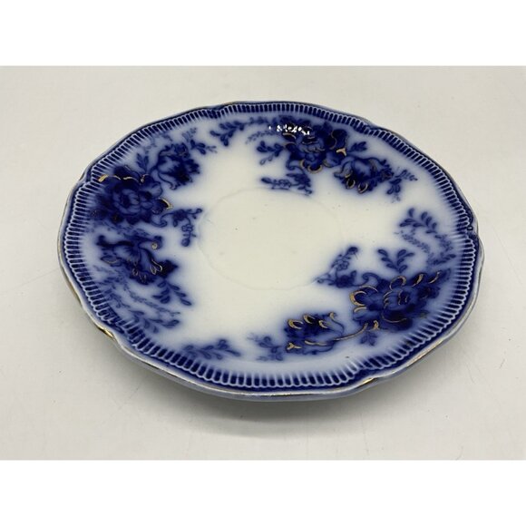 Johnson Bros. Richmond Flow Blue Gilt Floral 9" Plate and Cup an Saucer Set - Picture 16 of 16